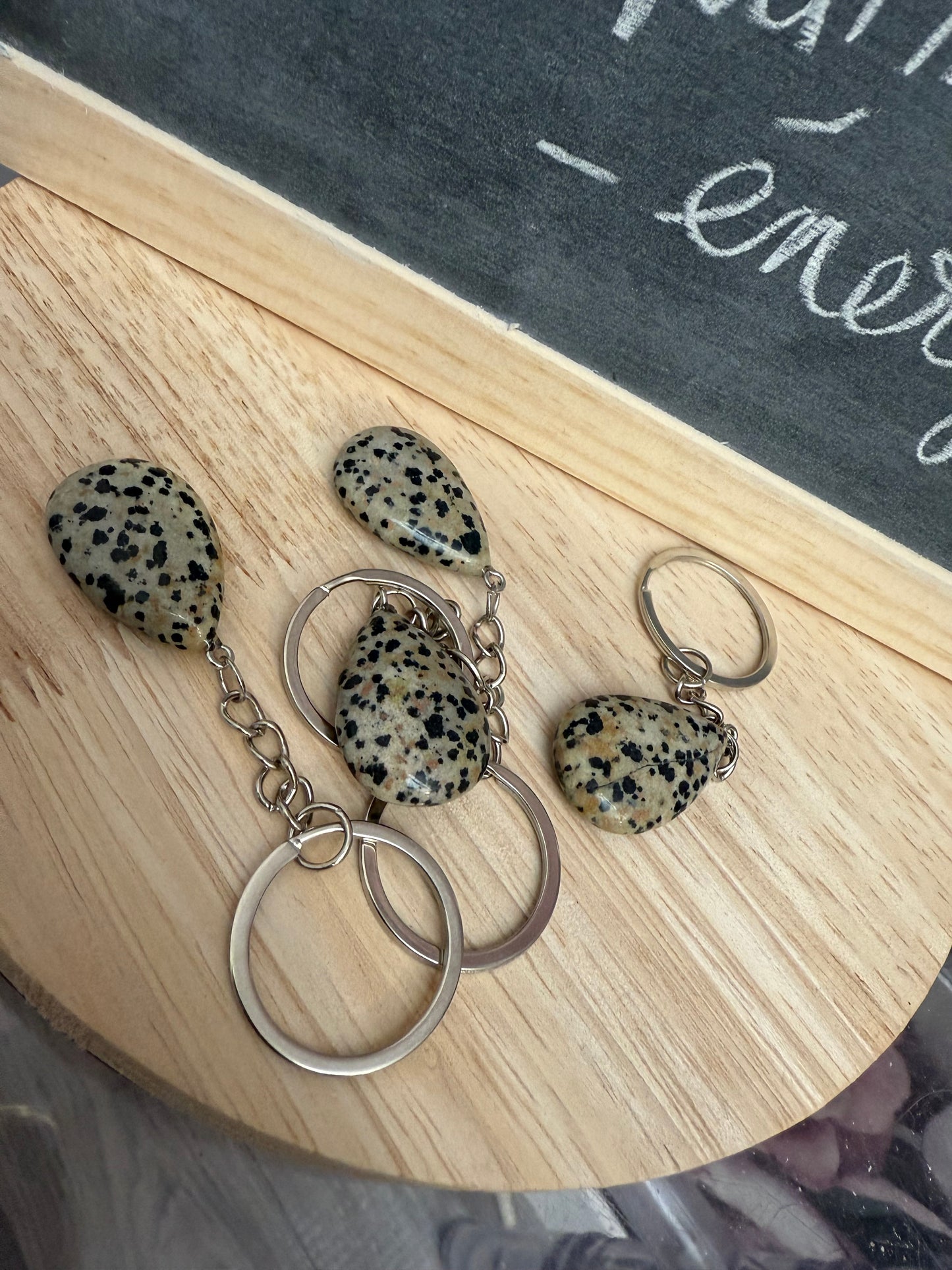 Porte-clefs jaspe dalmatien