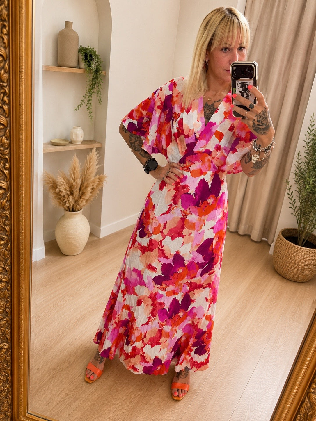 🌺 Robe Longue “Éclat de Pivoine” Paula