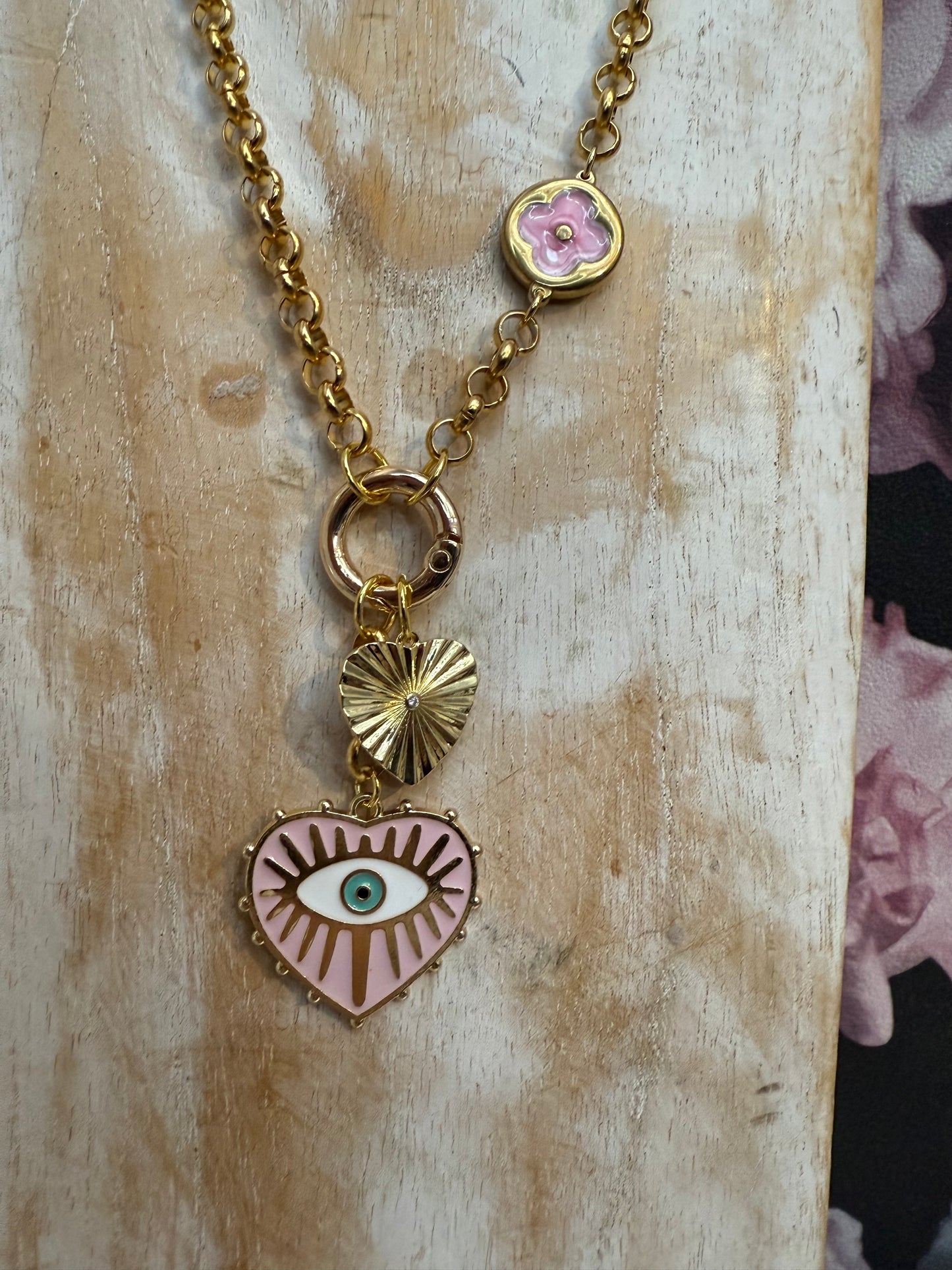 Collier cœur et œil de nazar 🧿