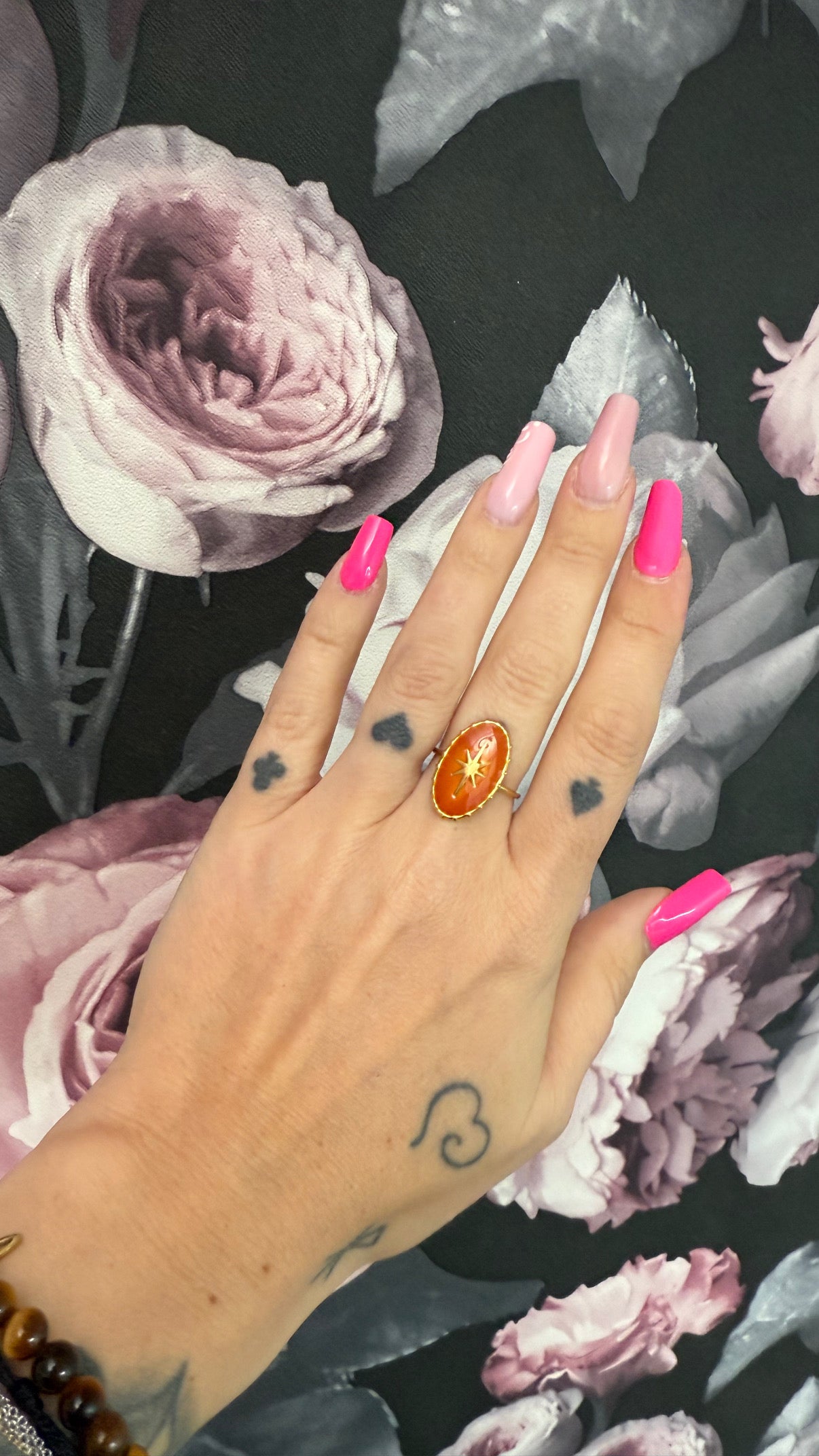 Bague étoile orange