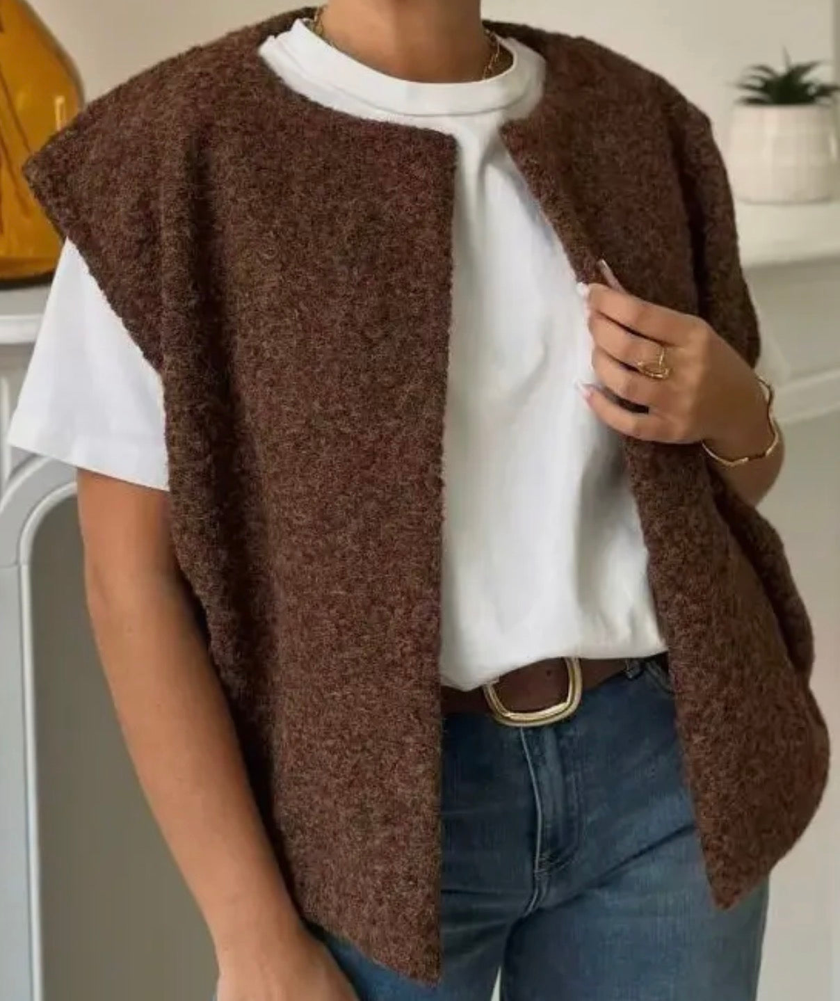 Veste sans manche fourrure