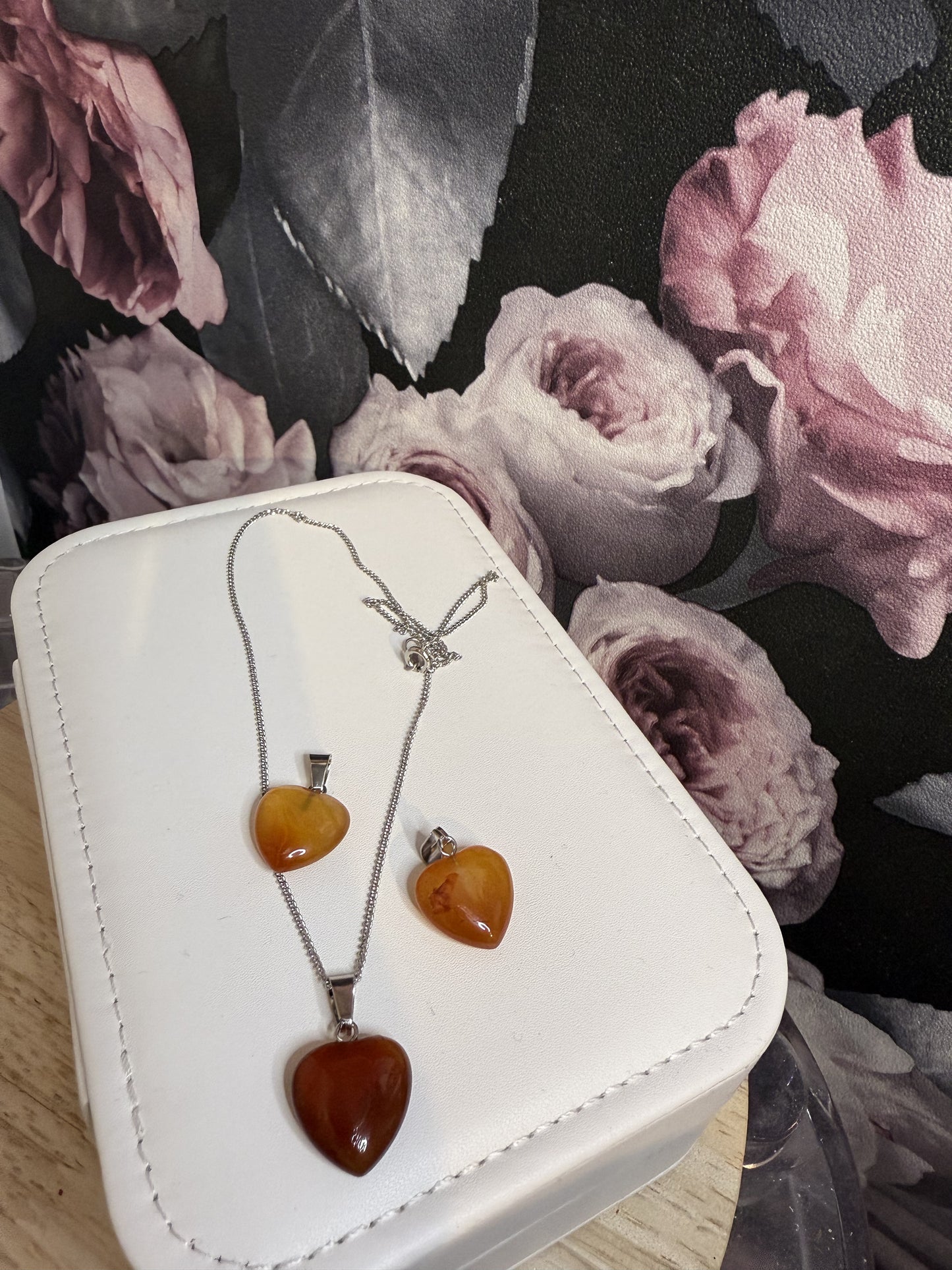 Pendentif cœur cornaline
