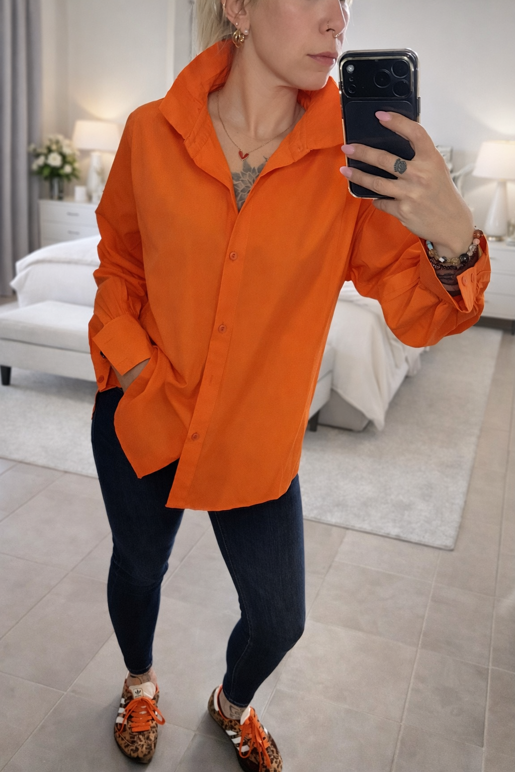 ✨ Chemise Esmeralda Orange — éclat & style affirmé 🧡