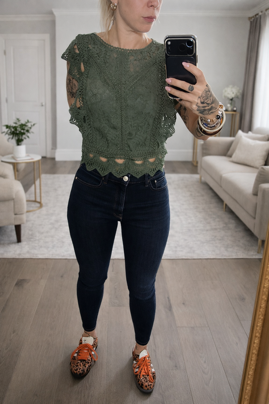 ✨ Top Alba Kaki — élégance naturelle & féminité moderne 💚