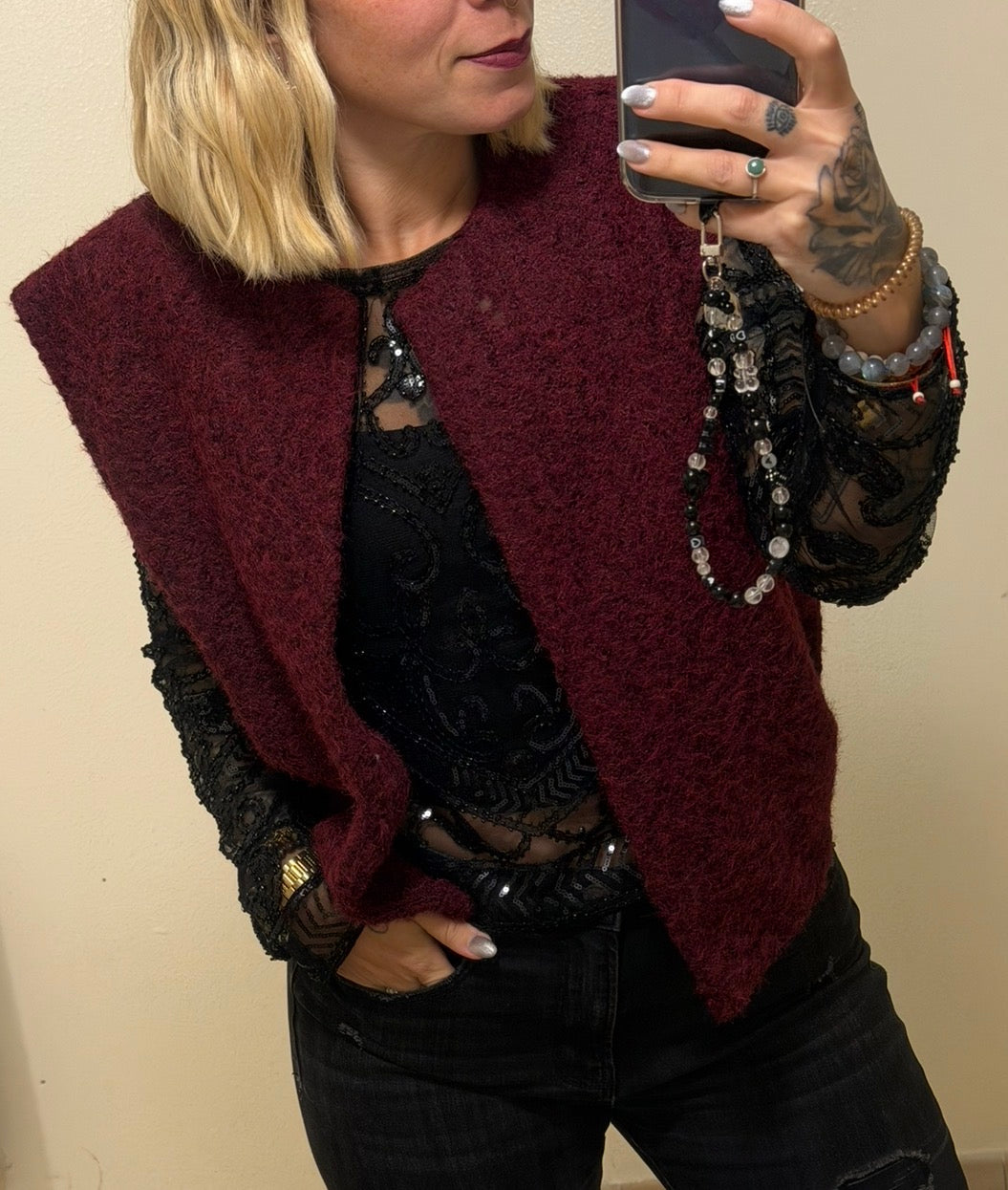 Veste sans manche fourrure