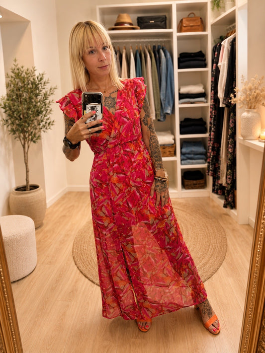 🌺 Robe Longue “Rose Éternelle” Serena