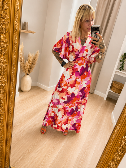🌺 Robe Longue “Éclat de Pivoine” Paula