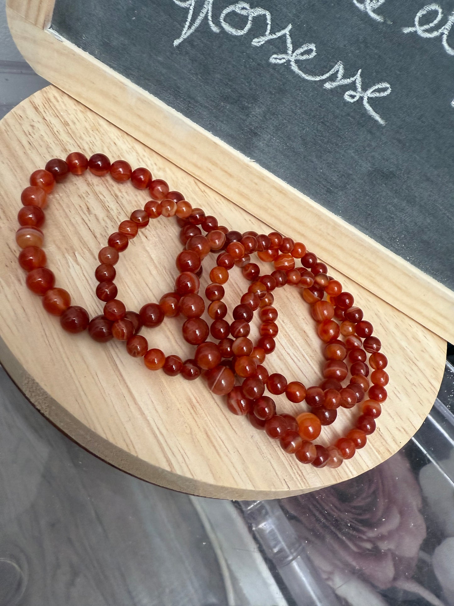 Bracelet agate rouge