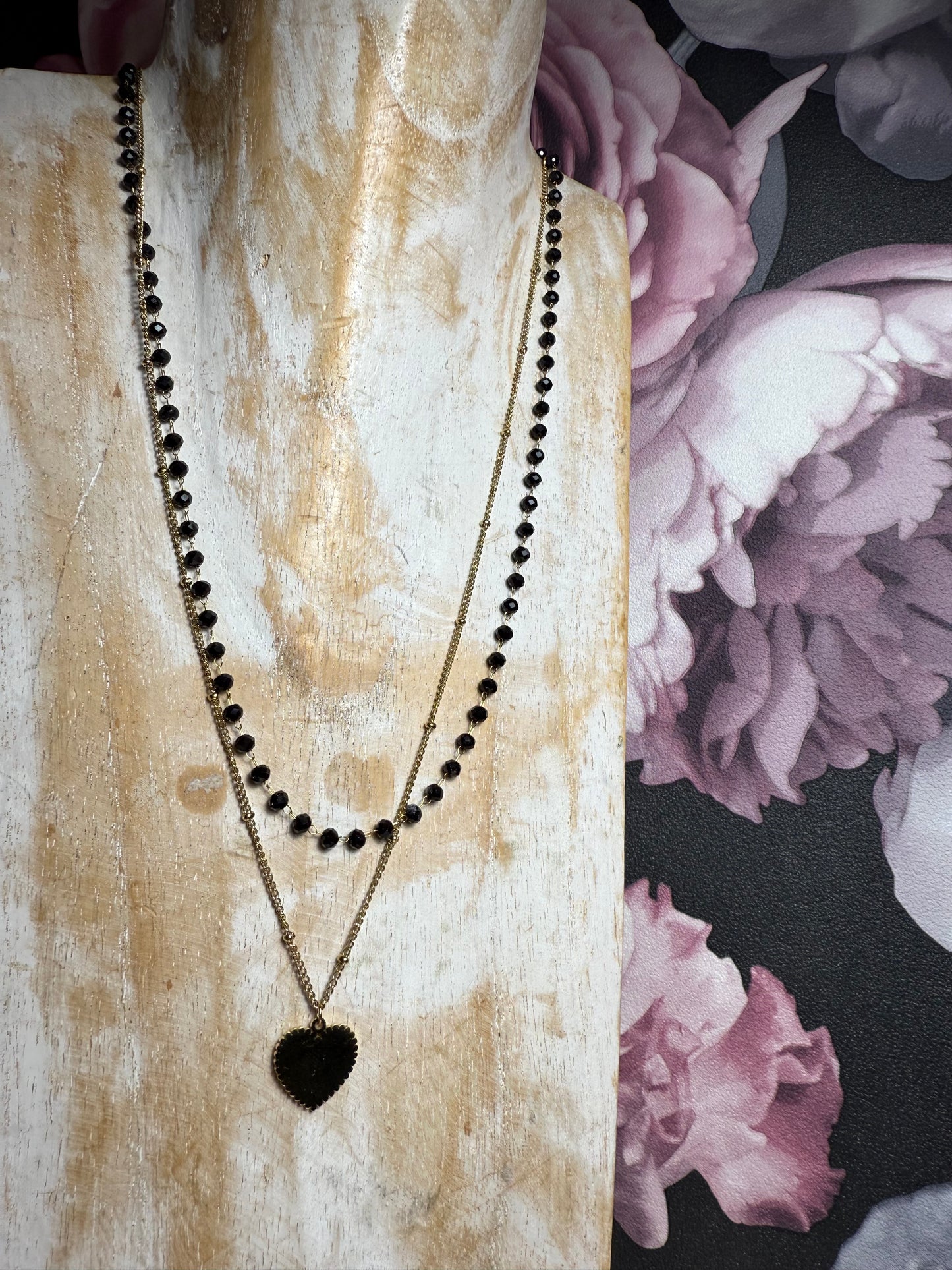 Collier perles cœur