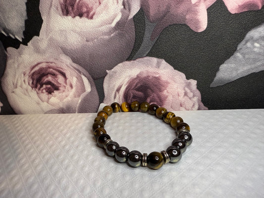 Bracelet œil de tigre & hématite