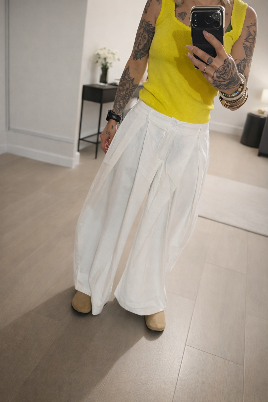 ✨ Pantalon Loukas Blanc — longueur parfaite & style lumineux 🤍 spécial petite