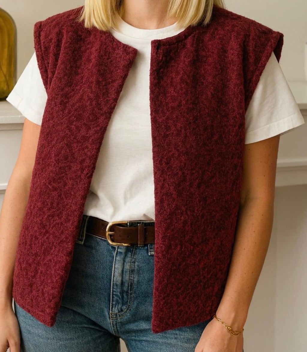 Veste sans manche fourrure