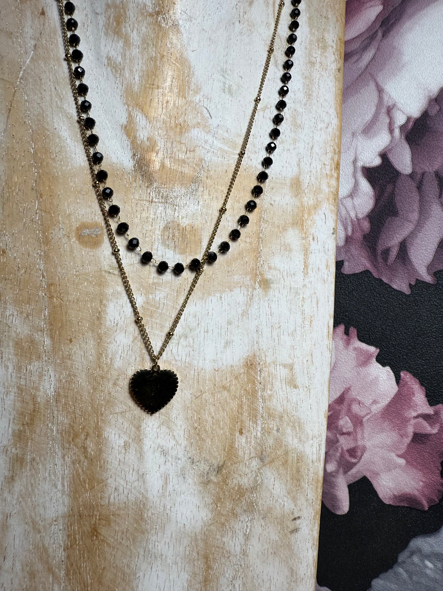 Collier perles cœur