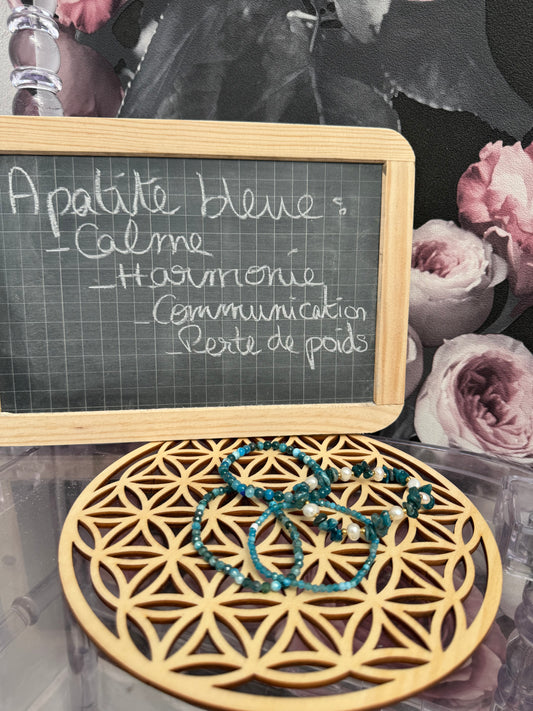 Bracelet en apatite bleue